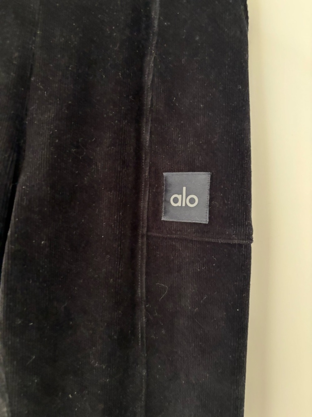 ALO Yoga Micro Corduroy High-Waist Winter Break Flare Pant - Black, SZ S - Picture 3 of 9